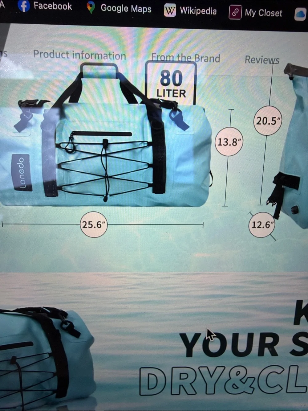 New Convertible Duffel/Backpack Waterproof by Laneda Bright Orange